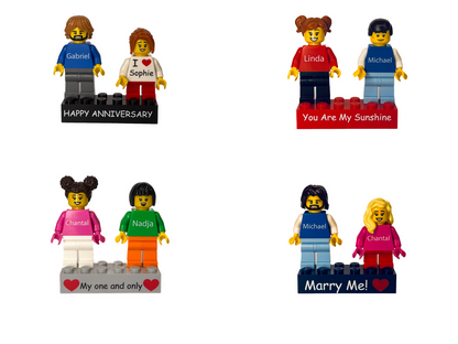Custom Couple Mini Brick Figures Gift Set