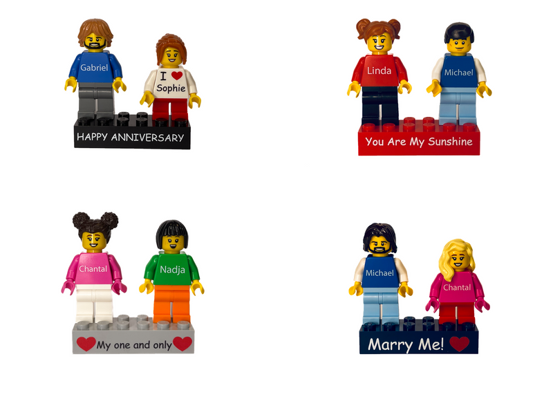 Custom Couple Mini Brick Figures Gift Set