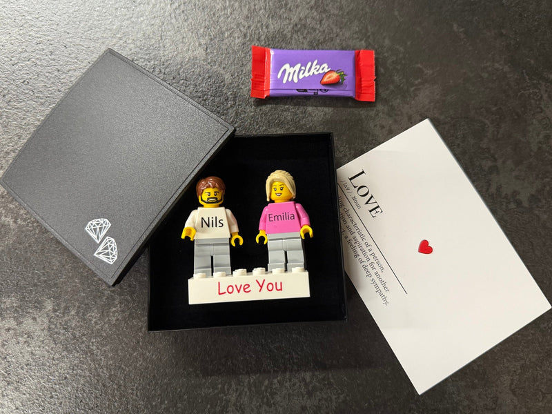 Custom Couple Mini Brick Figures Gift Set